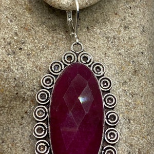 Vintage Raw Ruby LeverBack 925 Sterling Silver Earrings