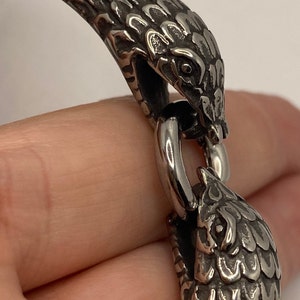 Vintage Style Unisex Mens Stainless Steel Snake Bracelet
