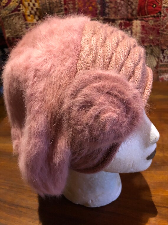 Vintage Wool angora 10 in Beret Hat - image 1