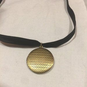 Vintage Bronze Deco Etched Locket