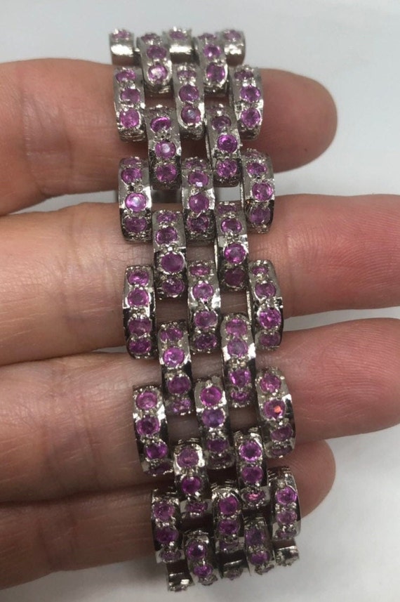 Handmade Genuine Red Ruby in 925 Sterling Silver … - image 1