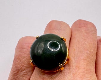 Vintage black Onyx Ring Golden Filled adjustable size