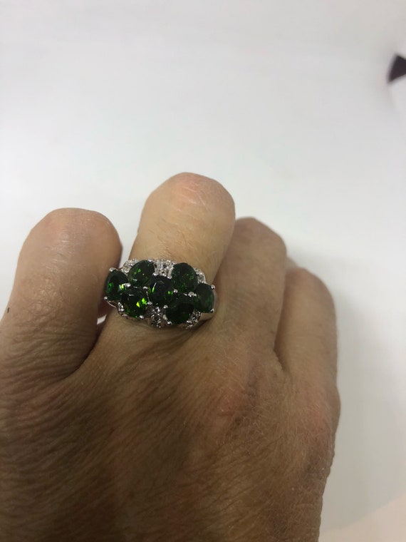 Vintage Handmade Green Chrome Diopside  Filigree … - image 3