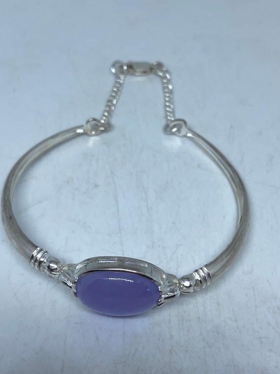 Vintage Purple Jade Tennis Bracelet in 925 Sterli… - image 5