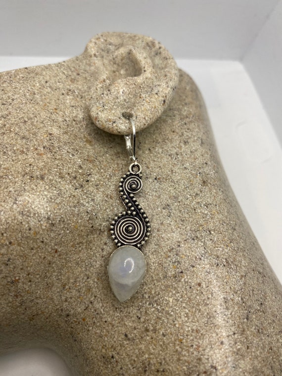 Vintage Rainbow Moonstone Sterling Silver Lever B… - image 2