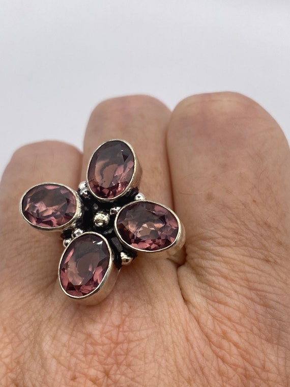 Vintage Pink Tourmaline Cocktail  Ring