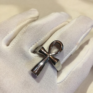 Vintage Silver Stainless Steel Gothic Egyptian Ankh Men Ring