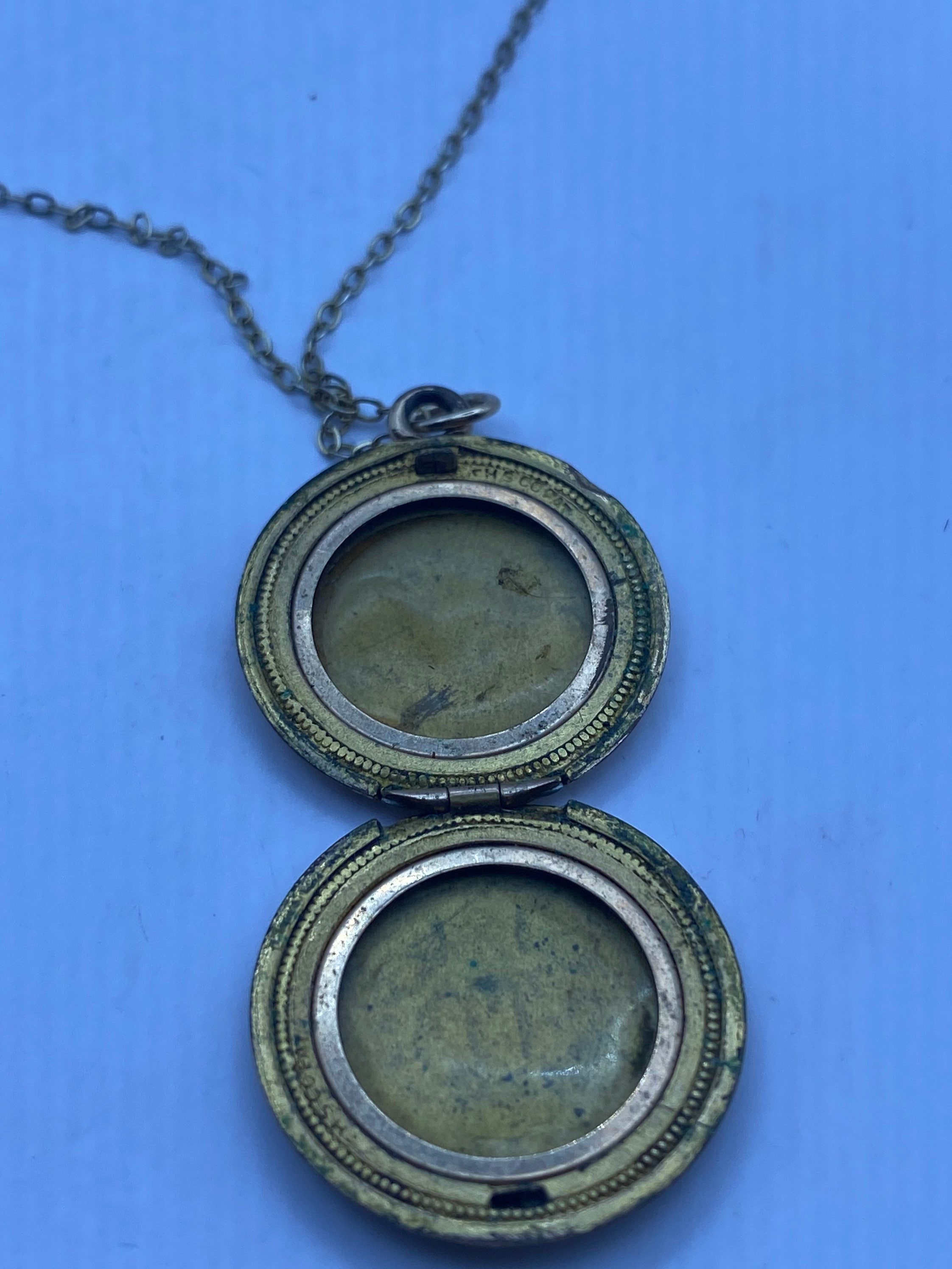 Vintage Locket Choker Golden Filled Deco Etched Necklace - Etsy