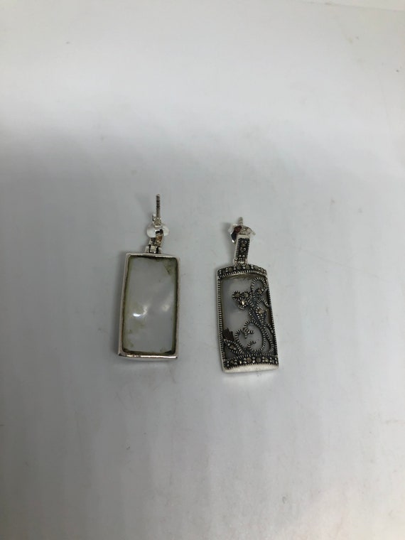 Vintage  Marcasite and Genuine Mother of Pearl 92… - image 3