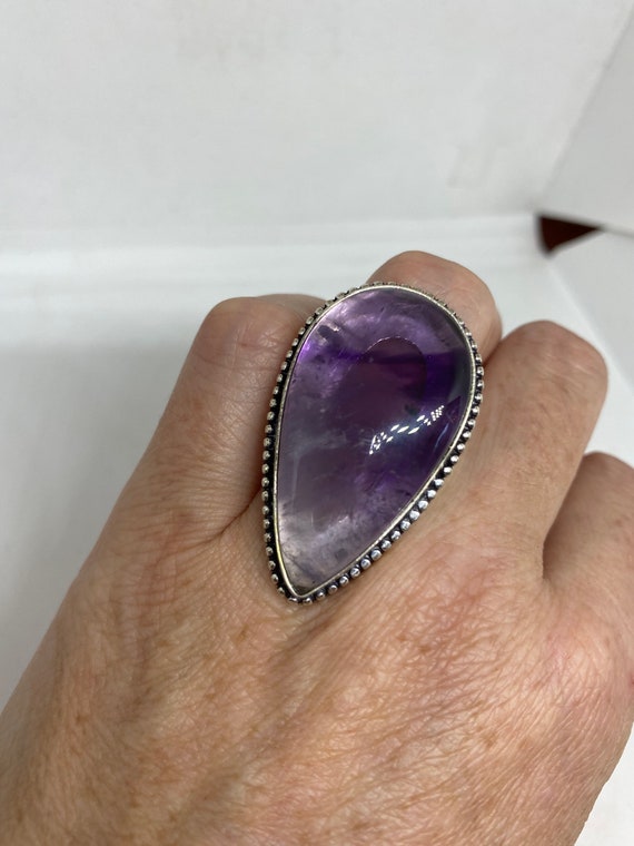 Vintage Genuine Purple Amethyst Ring - image 5