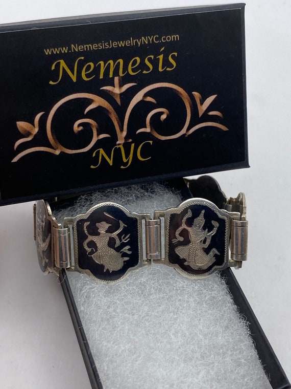 Vintage Siam 925 Sterling Silver Bracelet Dancing Goddess - Etsy