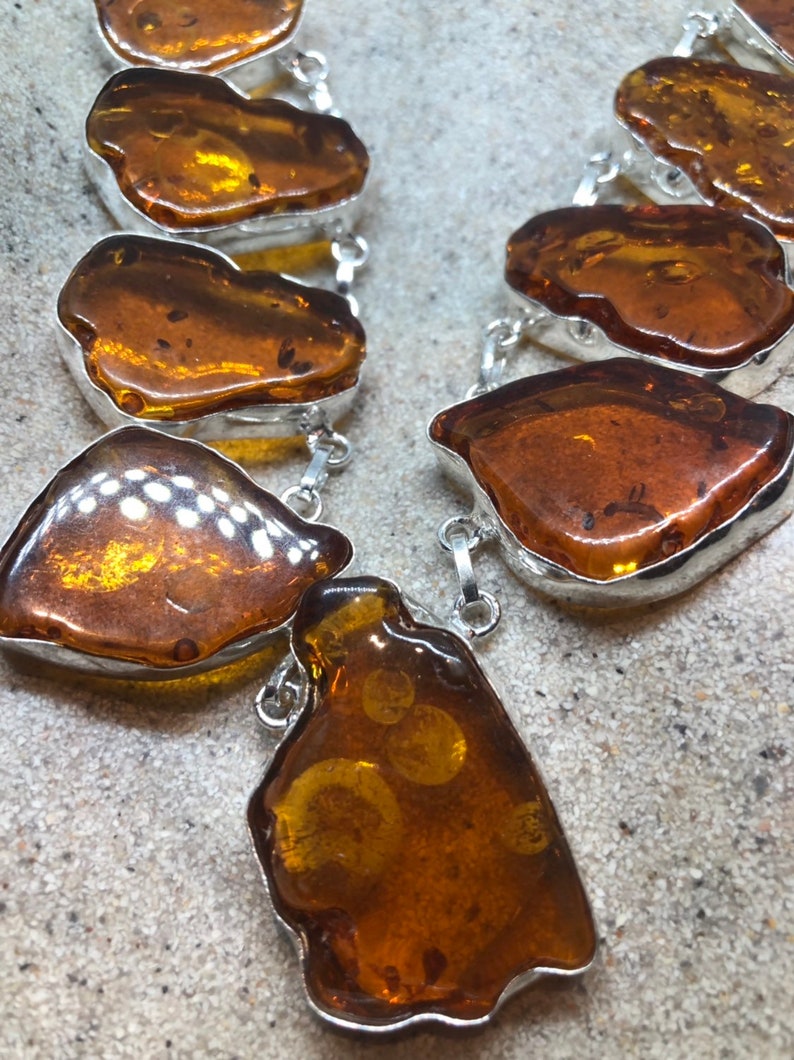 Vintage Baltic Amber Silver necklace