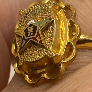 Vintage Free Mason Star Ring Gold Filled Size 6.5