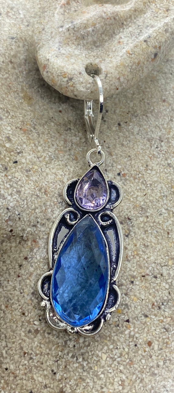 Antique Vintage Purple Amethyst and Blue Volcanic 