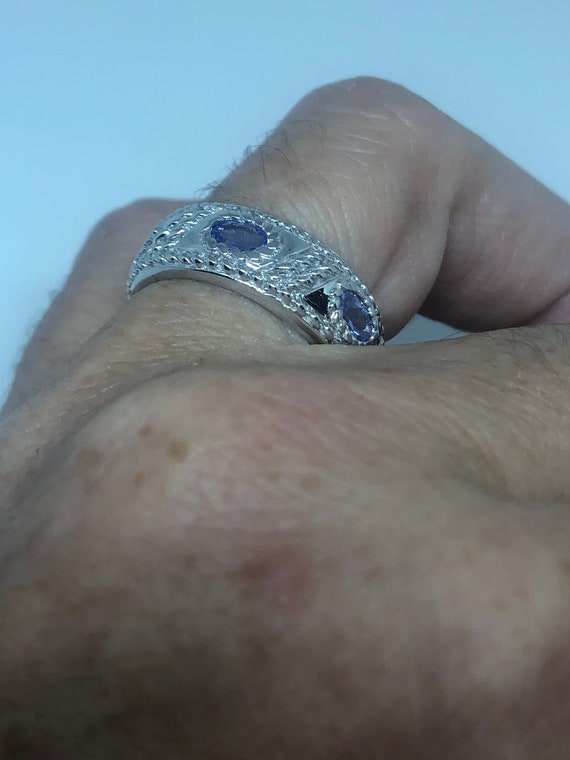 ヴィンテージ ブルー タンザナイト リング 925 スターリングシルバー