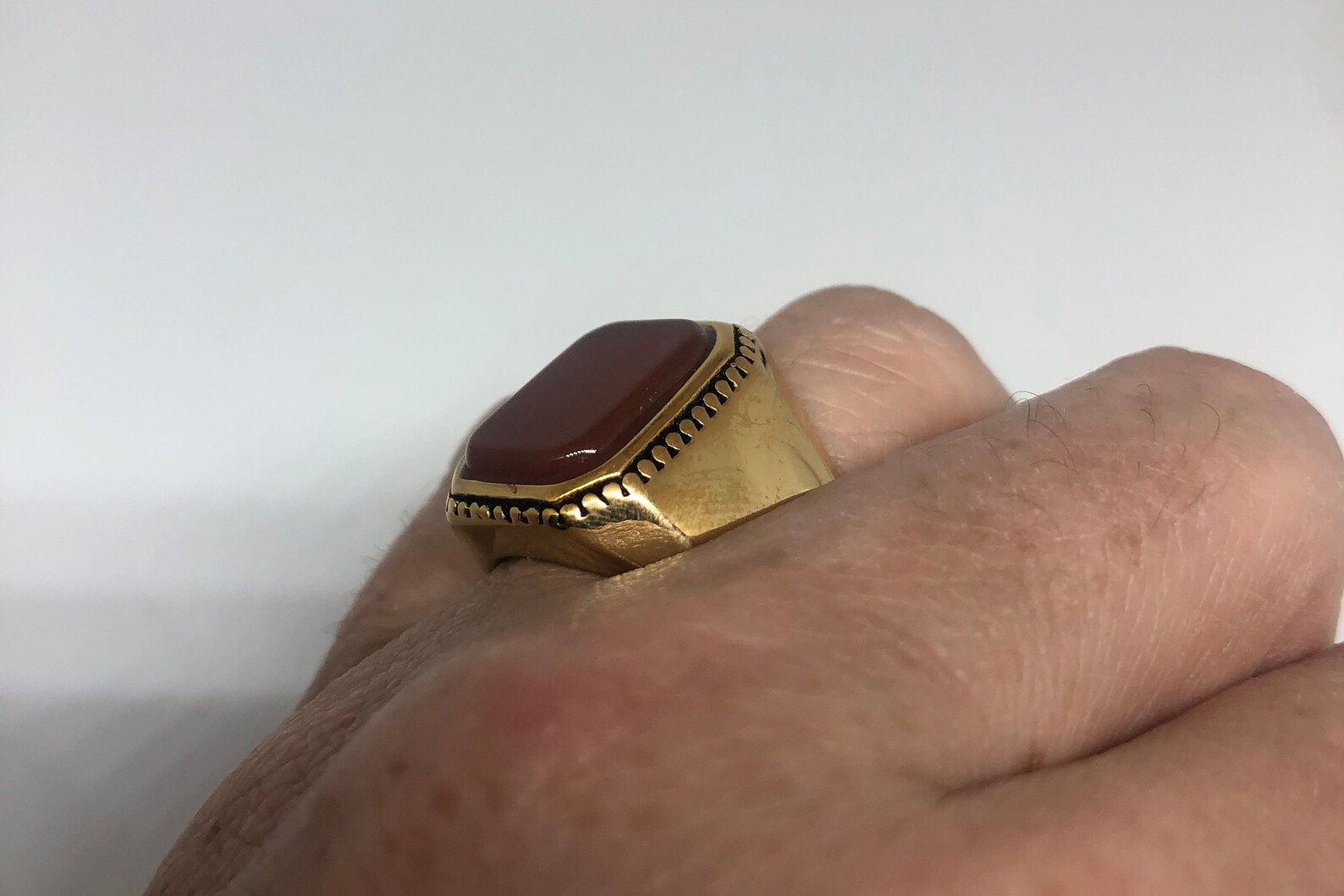 Vintage Gold Detailed Red Carnelian Mens Ring - Etsy