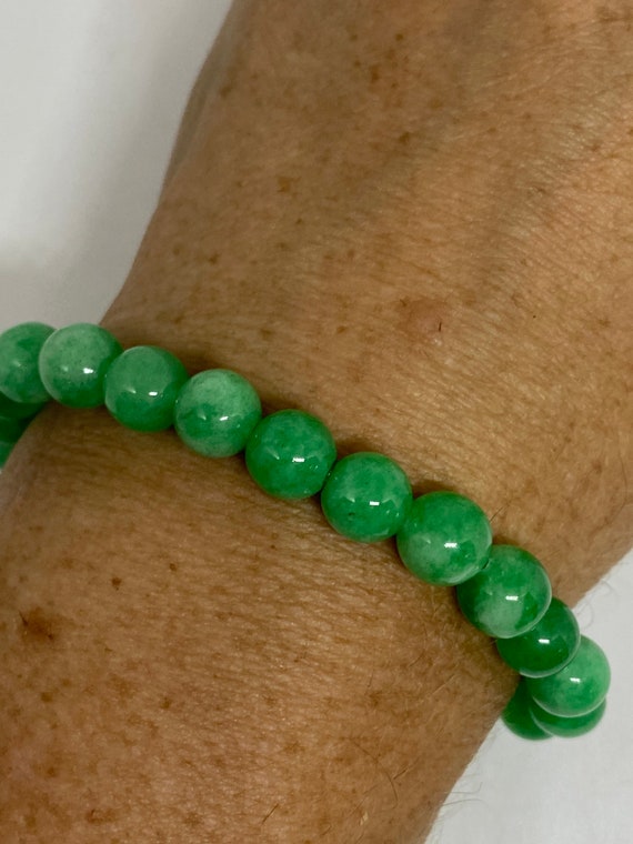 Vintage Fun Green Jade Lucky Stretch Bracelet - image 5