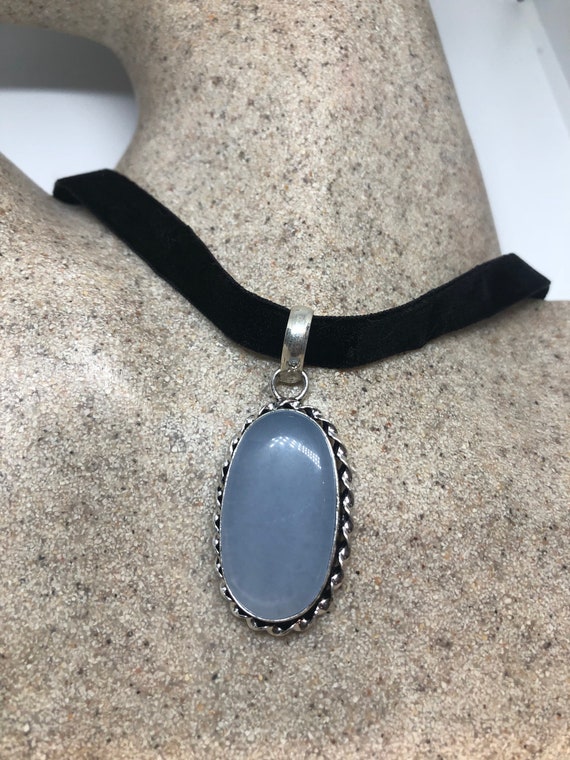 Hand Made Blue chalcedony Choker Necklace - image 2