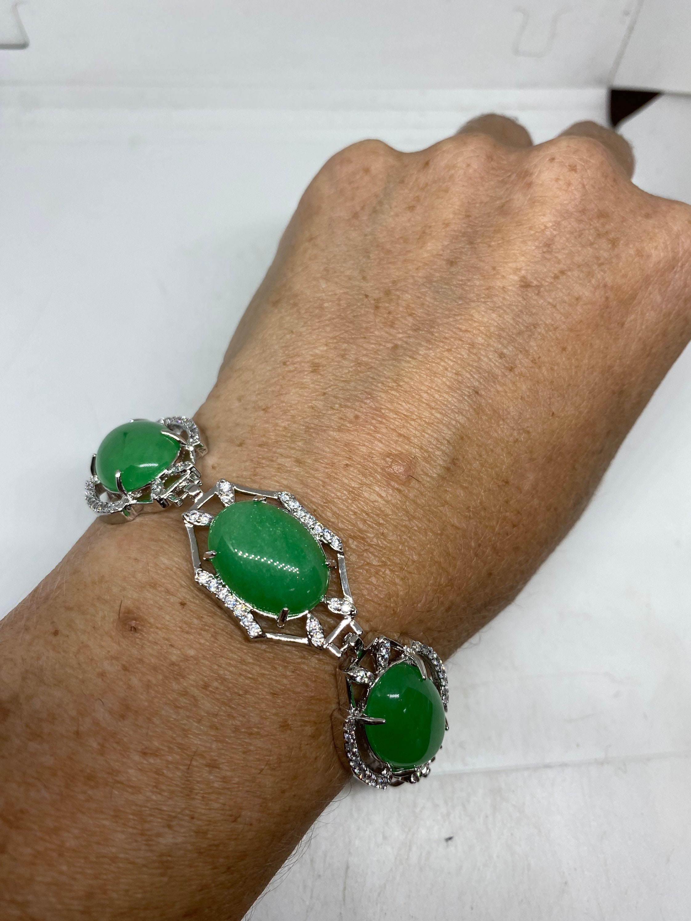 Jade and silver bracelet deals
