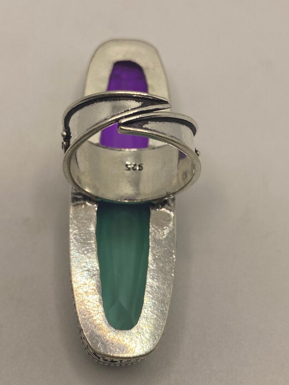 Vintage Vintage Art Glass Adjustable Ring - image 3