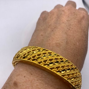 Vintage armband goudbrons filigraan