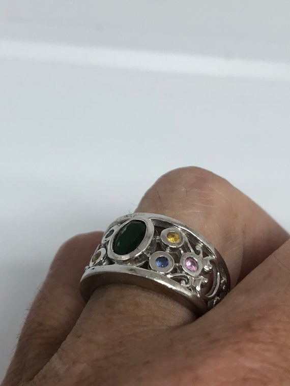 Vintage Handmade Genuine Mixed Tourmaline Golden … - image 7