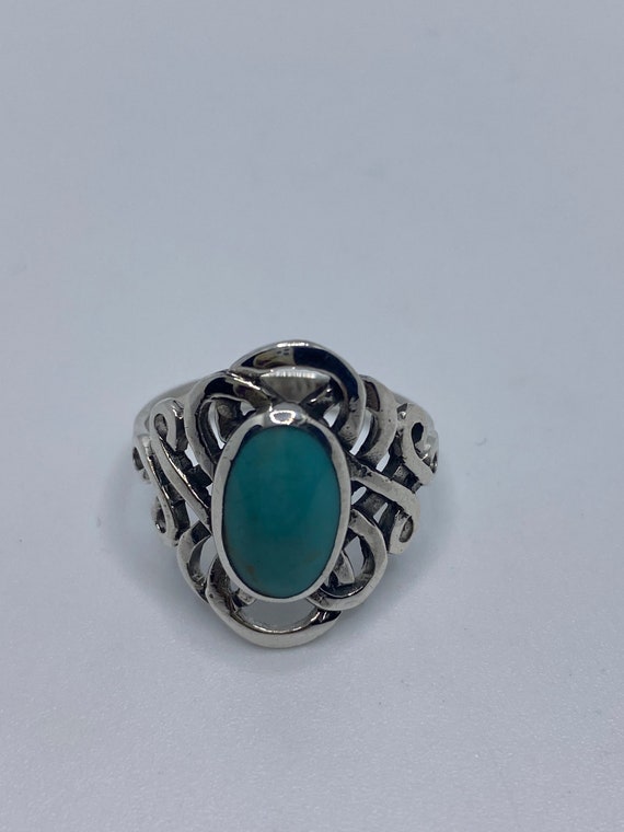 Vintage  Turquoise Gemstone 925 Sterling Silver C… - image 5