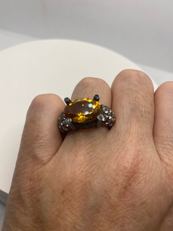 Vintage Golden Citrine 925 Sterling Silver Cockta… - image 6