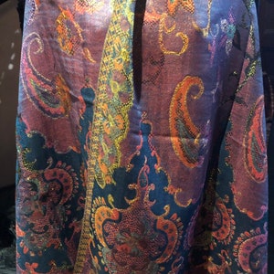 Golden Vintage Blue Purple Metallic Gold Paisley Brocade - Etsy