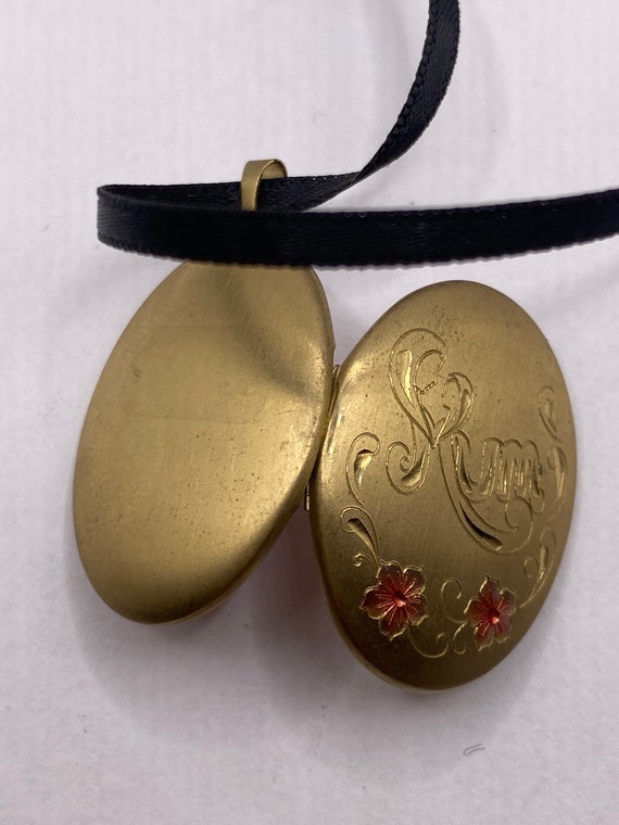 Vintage Heart Locket Choker Gold Filled MOM Neckl… - image 5