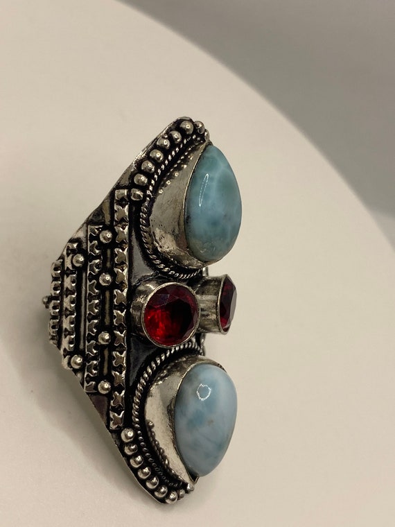 Vintage Blue Larimar Silver Ring - image 5