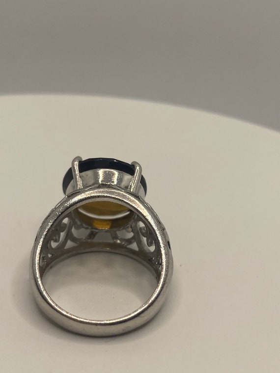 Vintage Smoky Topaz 925 Sterling Silver Ring Size… - image 5