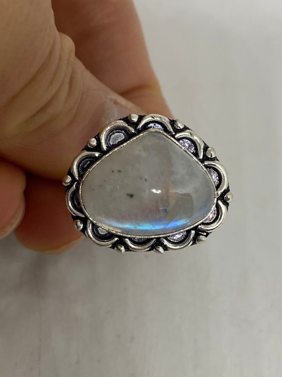 Vintage Genuine Rainbow Moonstone Ring - image 1