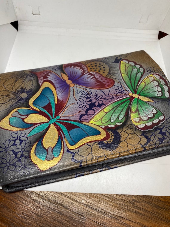 Hand Painted Butterfly Genuine Leather Anushka Wal