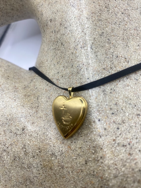 Vintage Gold Locket | Tiny Heart 9k Gold Filled P… - image 4