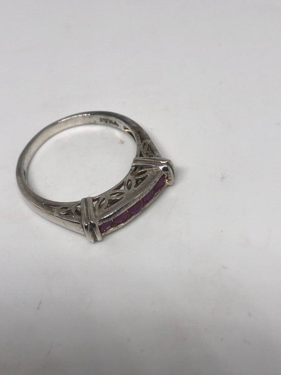 Vintage Handmade Pink Ruby Setting Sterling Silve… - image 2