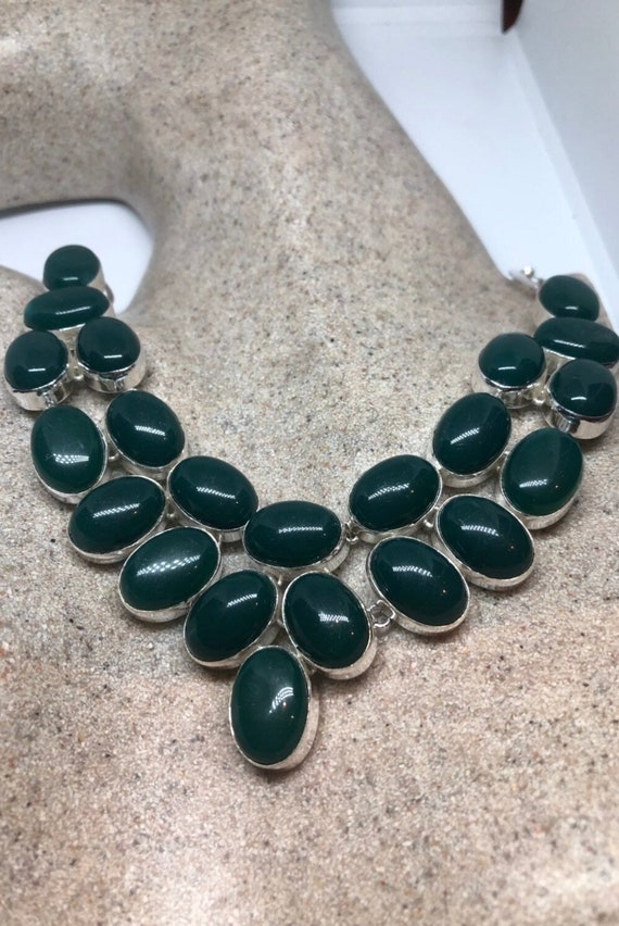 Green Handmade Gothic Styled Silver Finished Genu… - image 1