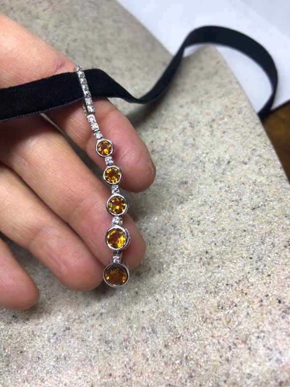 Vintage Handmade Sterling Silver Golden Citrine P… - image 2