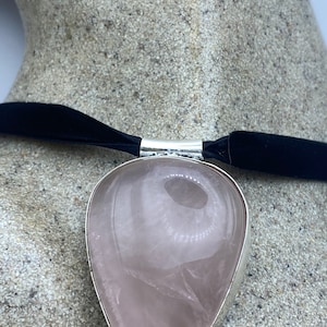 Vintage Antique Pink Rose Quartz Choker Necklace