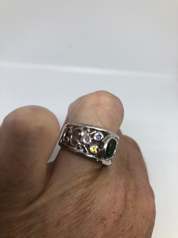 Vintage Handmade Genuine Mixed Tourmaline Golden … - image 4