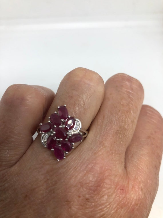 Vintage Handmade Pink Ruby Setting Sterling Silve… - image 2