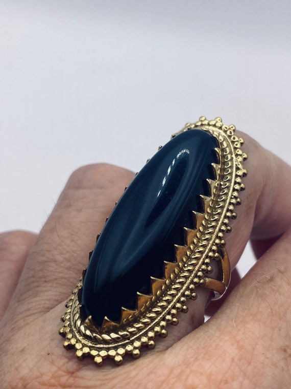 Vintage black & bronze Gem