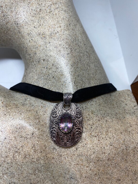 Vintage Purple Mystic Amethyst Choker Necklace - image 5