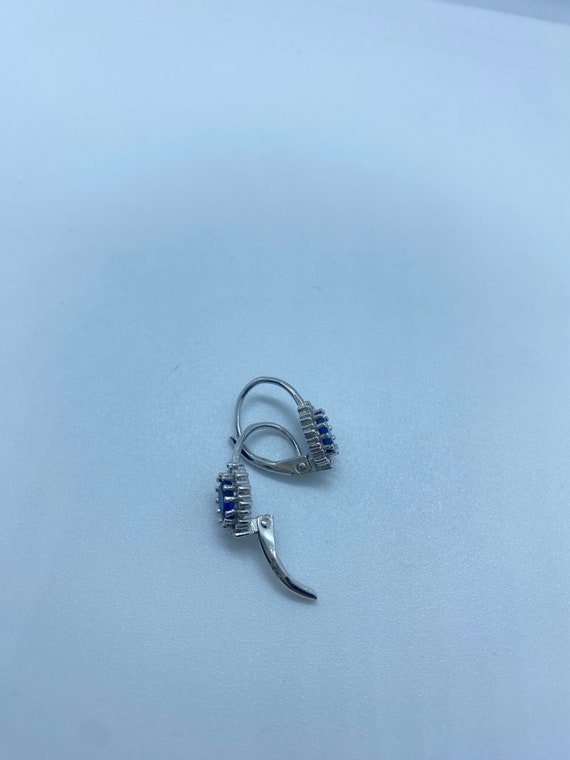 Vintage Blue Iolite Earrings 925 Sterling Silver … - image 4