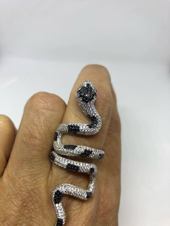 Sterling silver snake coil ring adjustable
