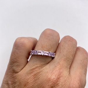 Vintage Purple Amethyst Heart 925 Sterling Silver Ring