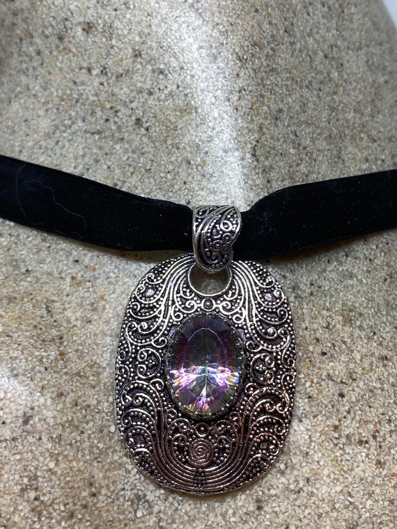 Vintage Purple Mystic Amethyst Choker Necklace - image 4