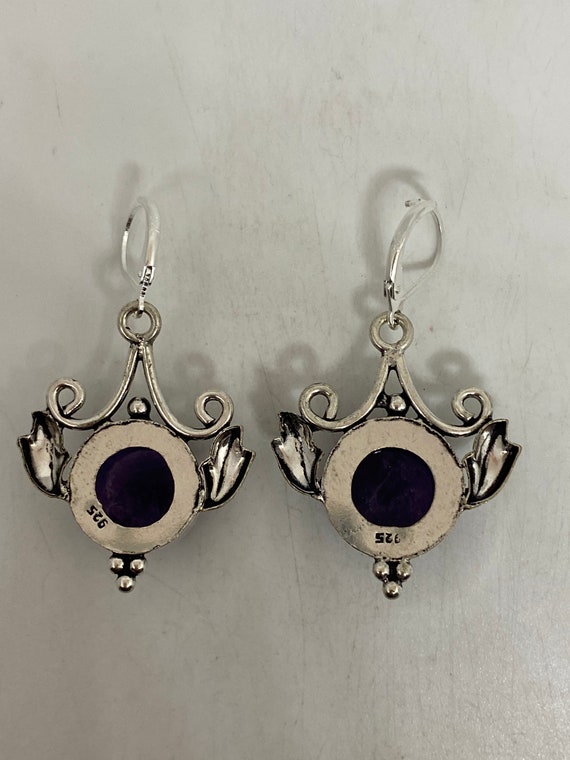 Vintage Purple Amethyst Earrings 925 Sterling Sil… - image 5