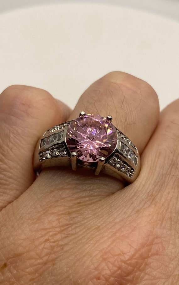 Sterling silver pink ice on sale ring