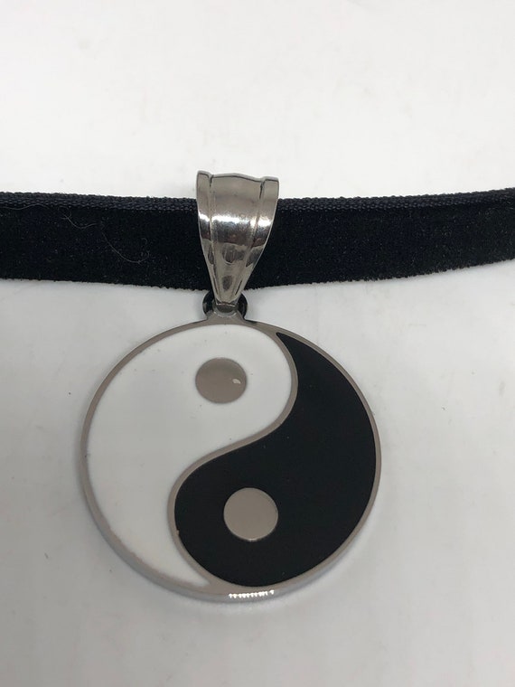 Vintage Yin Yang Stainless Steel Gothic Pendant N… - image 1